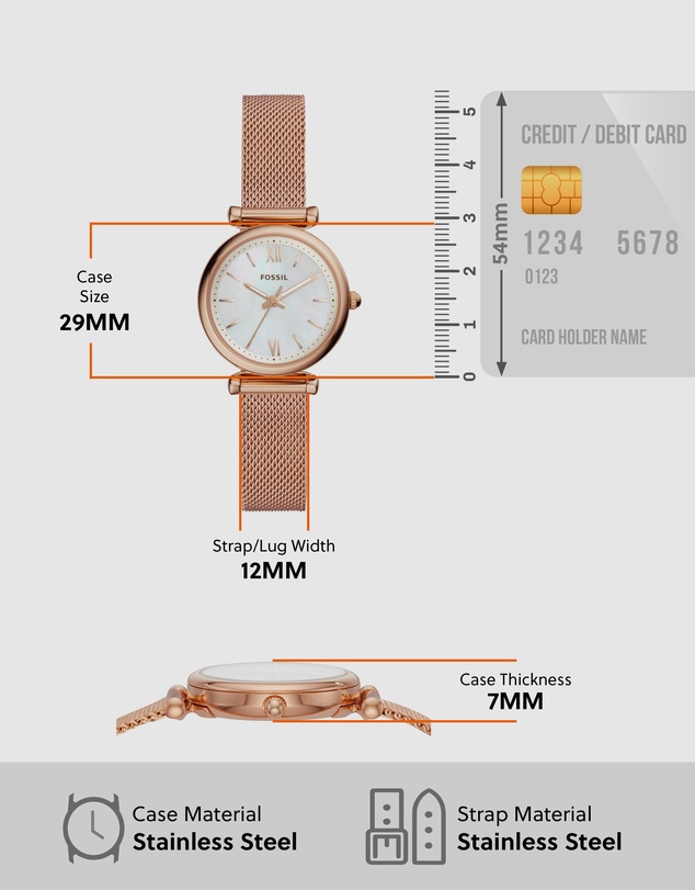 Fossil - Carlie Rose Gold Tone Analogue Watch