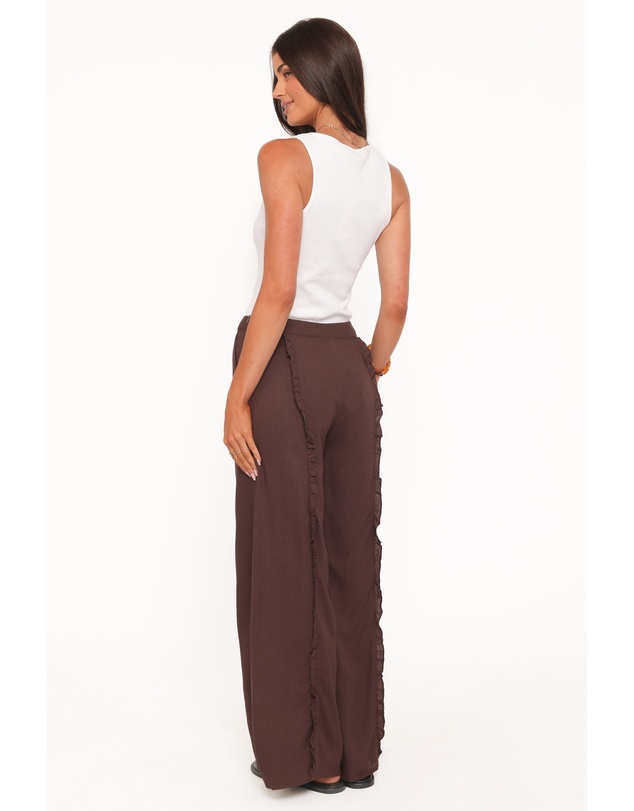 Petal & Pup - Samiya Frill Pants - Dark Brown