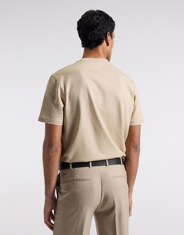 Calibre - Relaxed Diagonal Jacquard T-shirt Sand