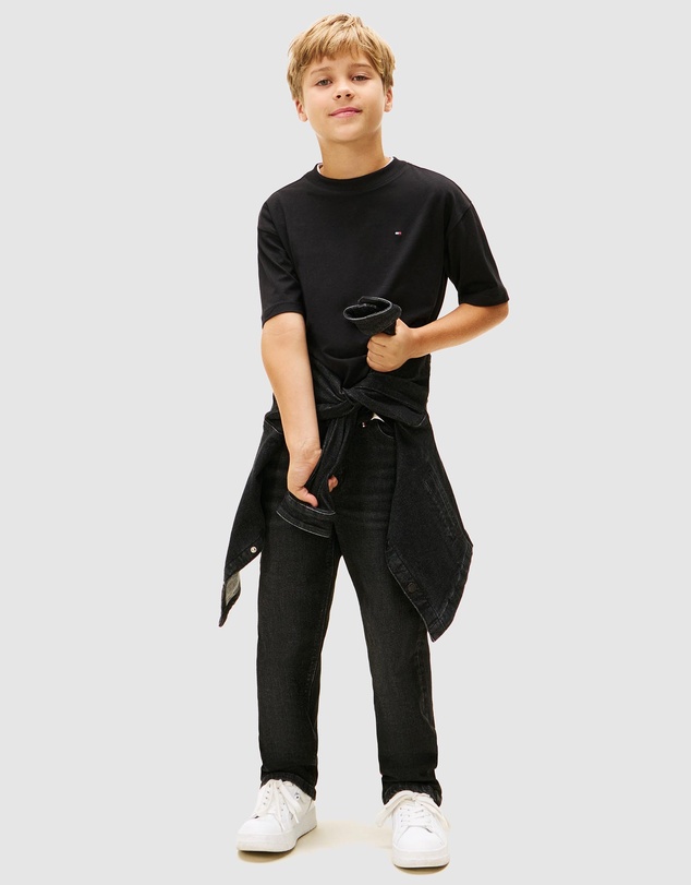 Tommy Hilfiger - Flag Embroidery Crew Neck T-Shirt - Kids