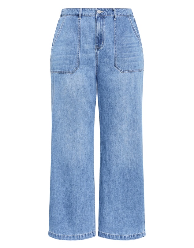 City Chic - Plus size Harley Fit Jessa Wide Leg Regular Jean - light wash