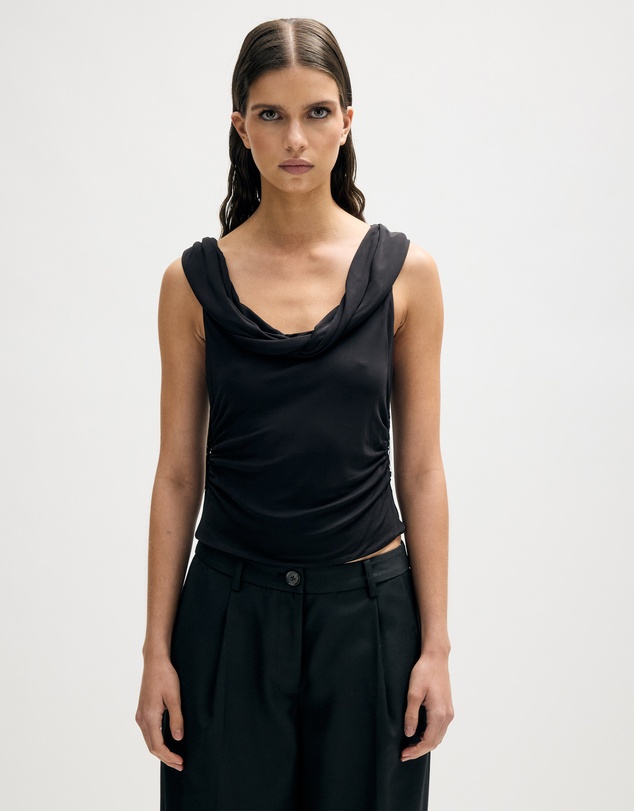 Minima Esenciales - Auden Jersey Fringe Scarf Top