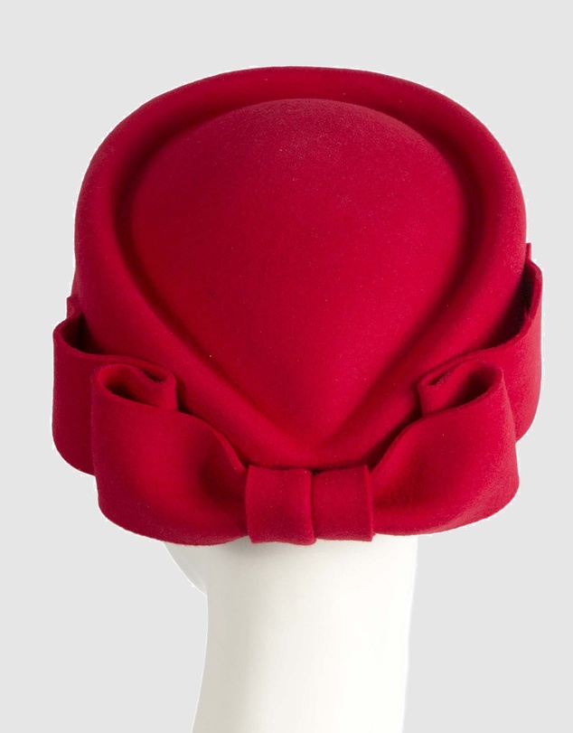 Max Alexander - Felt Red Pillbox Hat
