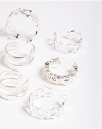 Lovisa - Silver Starry Heart Cuff Earring 8-Pack