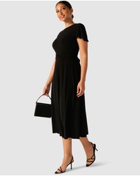 SACHA DRAKE - Flute Sleeve Reverse Wrap Dress