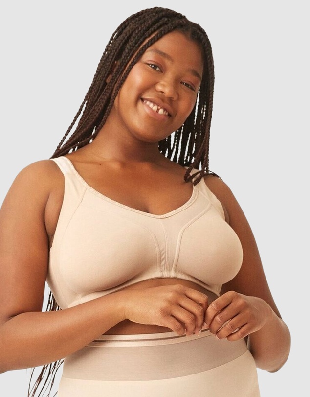 Naturana - Side Smoothing Organic Cotton Wirefree Minimiser Bra