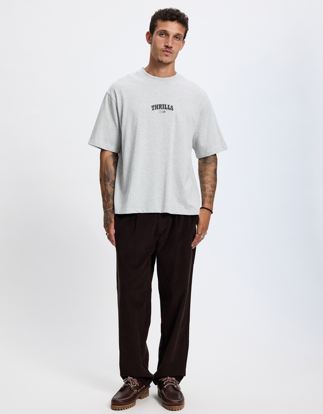 Thrills - Victory Embro Box Fit Oversized Cropped Contrast Stitch Tee