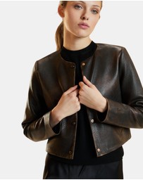 Cynthia Rowley - Winona Leather Crop Jacket