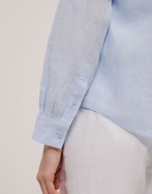 Trenery - Yarn Dyed Linen Classic Shirt in Ice Blue