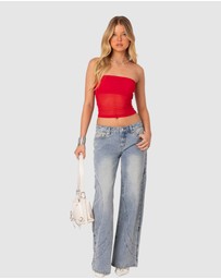 EDIKTED - Celestia Sheer Mesh Tube Top