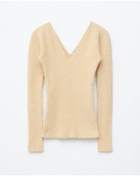 & Other Stories - Rib-Knit V-Neck Top