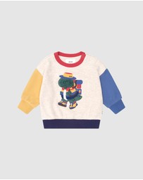 Huxbaby - Camping Dino Colour Block Sweatshirt - Babies