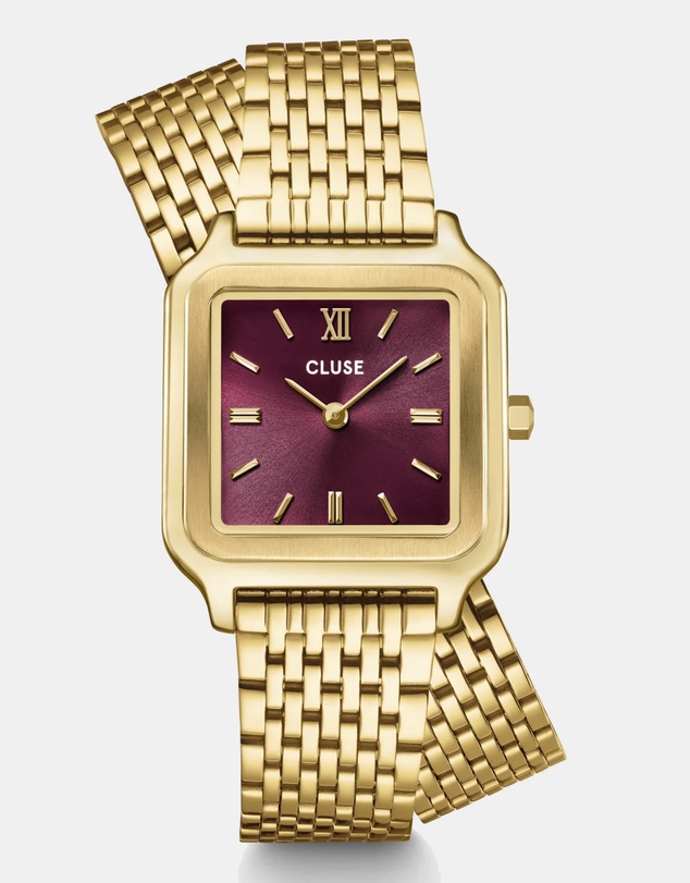 Cluse - Gracieuse Watch Double Steel, Wine, Gold Colour