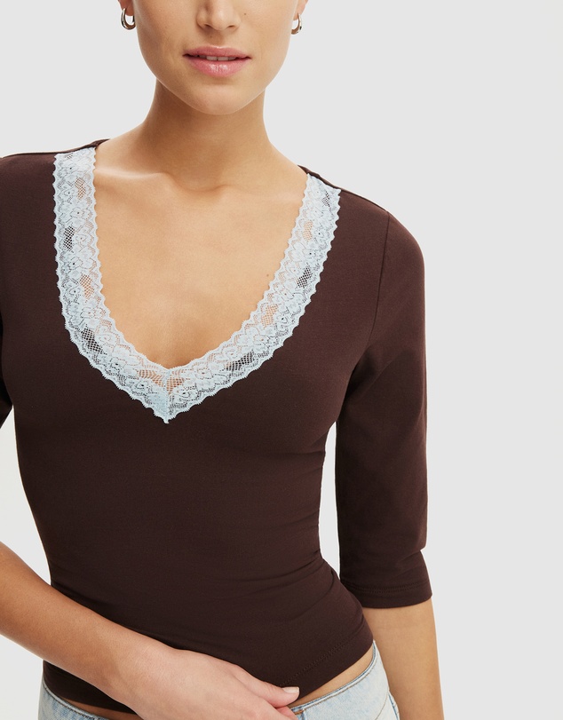 Cotton On - Eva Lace 3/4 Top