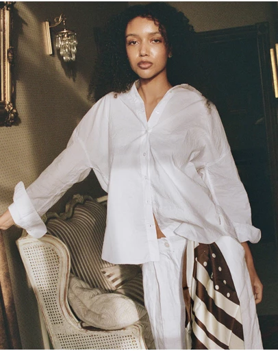 CAMIXA - Exal Oversized Frayed Edge Cotton Shirt