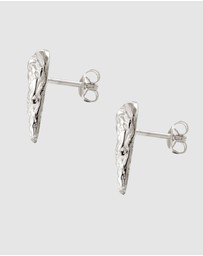 Kuzzoi - ICONIC EXCLUSIVE - Earrings Male Drop Textured 925 Sterling Silver