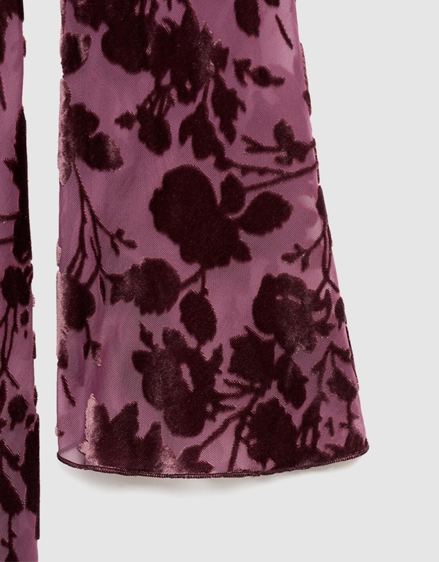 M.N.G - Floral Jacquard Dress With Bell Sleeves