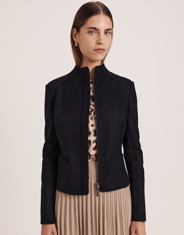 SABA - Karla Wool Fitted Biker Jacket