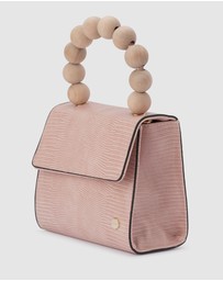 Olga Berg - Caylee Wood Bead Handle Bag