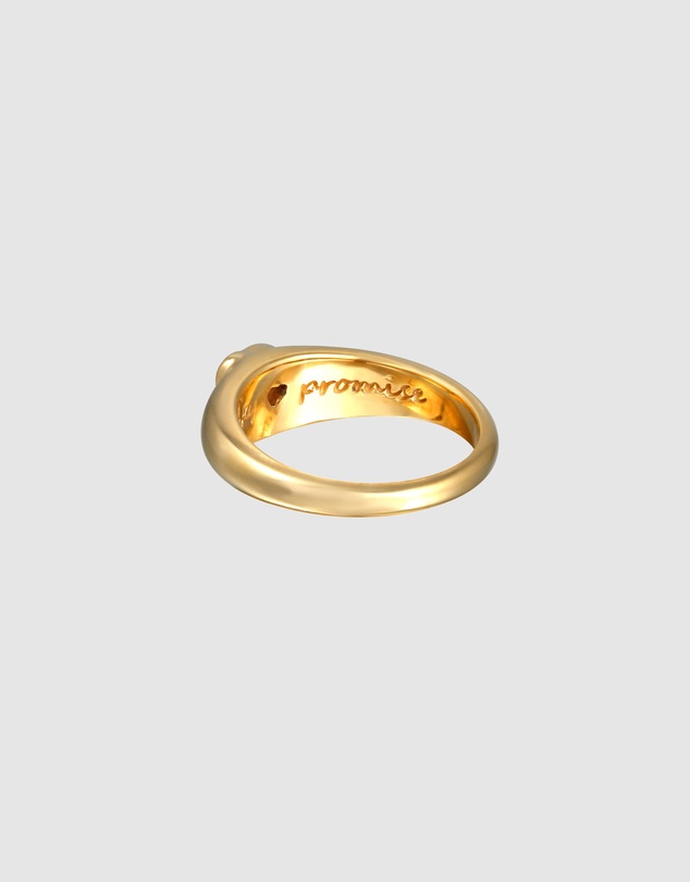 Elli Jewelry - Ring Pinky Crystal Heart Valentine 925 Sterling Silver Gold-Plated