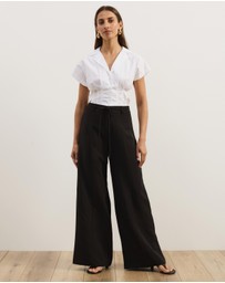 Atmos&Here - Kyra Tie Belt Tailored Pants