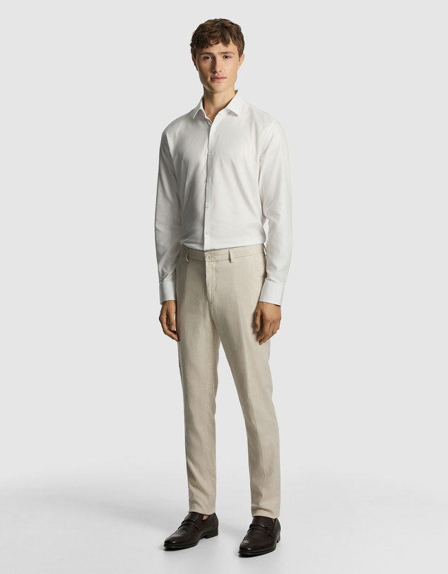 yd. - Carter Stretch Linen Blend Slim Tapered Dress Pant