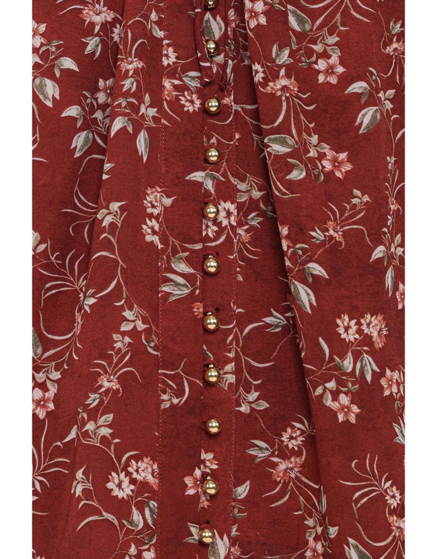 Petal & Pup - Elanira Ruffle Top - Rust Floral