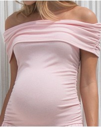 Soon Maternity - Off Shoulder Midi Dress