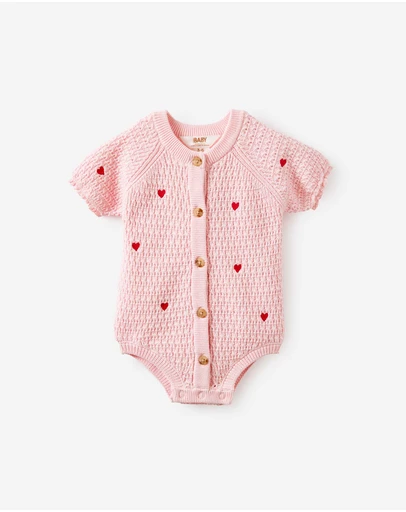 Cotton On Kids - Baby Organic Raglan Knit Bubbysuit