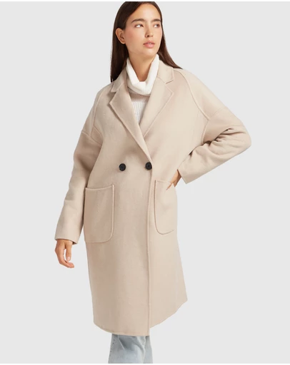 Belle & Bloom - Publisher Double-Breasted Wool Blend Coat