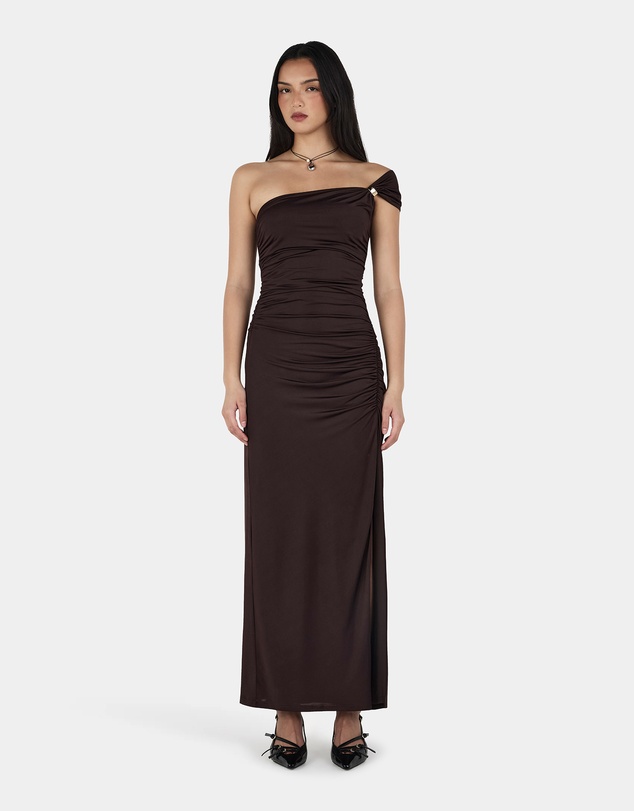 Ownley - Rhea Midi Dress Chocolate