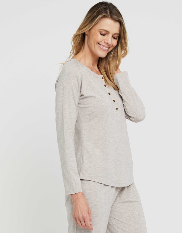 Bamboo Body - Long Sleeve Henley Top