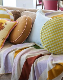 Mosey Me - Citrus Seersucker Round Cushion