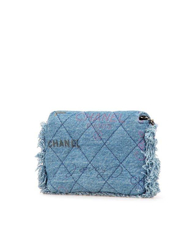 Pre-Loved by Azura Reborn - Pre-Loved Mini Denim Mood Clutch with Chain