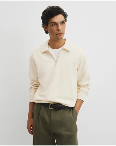 Country Road - Australian Cotton Long Sleeve Folded Collar Sweat