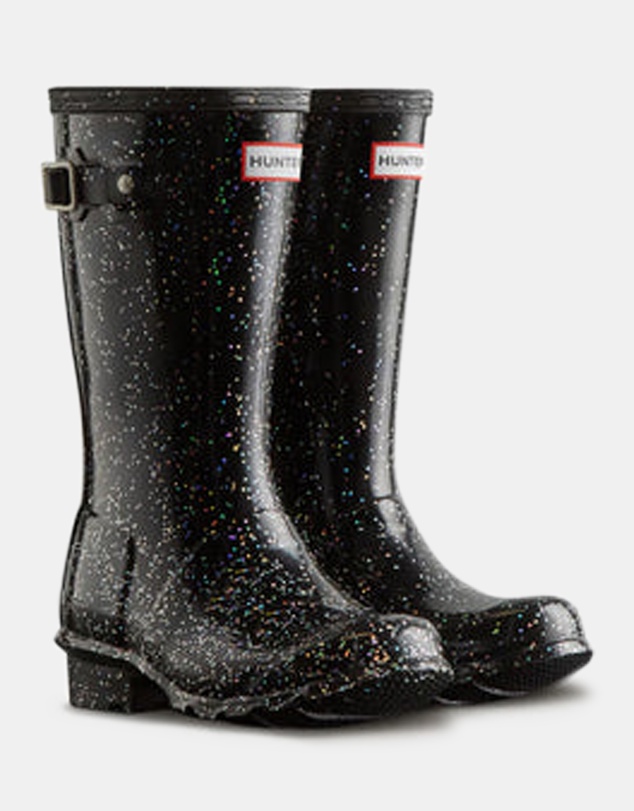 Hunter - Junior Originals Giant Glitter Boot Black