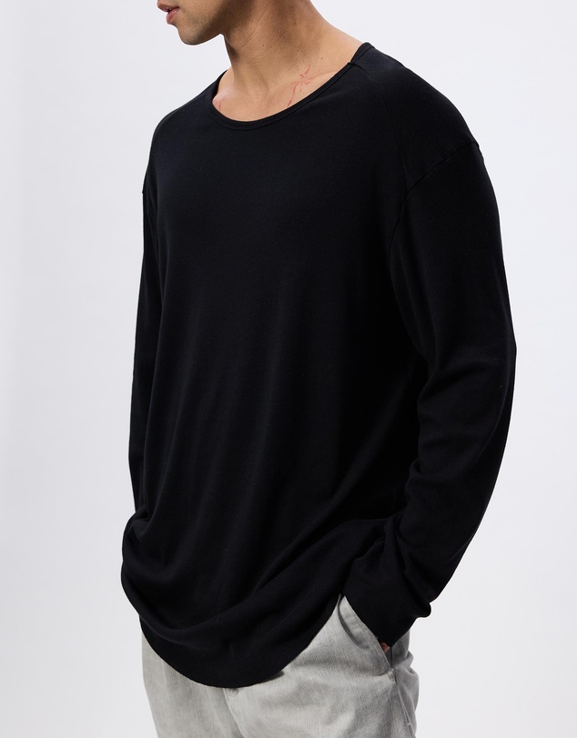 Surrounded By Ghosts - The Diaspore Relaxed Rib Knit Long Sleeve Tail T-Shirt