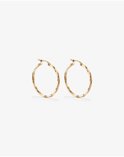Michael Hill - 28mm Square Twist Hoop Earrings in 10kt Yellow Gold