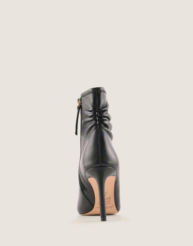 Shelly Shen - Delta Heel Ankle Boots Black Leather