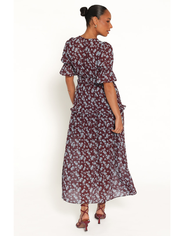 Petal & Pup - Kelina Maxi Dress - Burgundy Floral