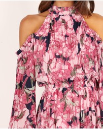 Petal & Pup - Hilary Pleated Maxi Dress - Pink Floral