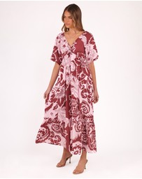 Petal & Pup - Shanae Maxi Dress - Pink Brown Paisley