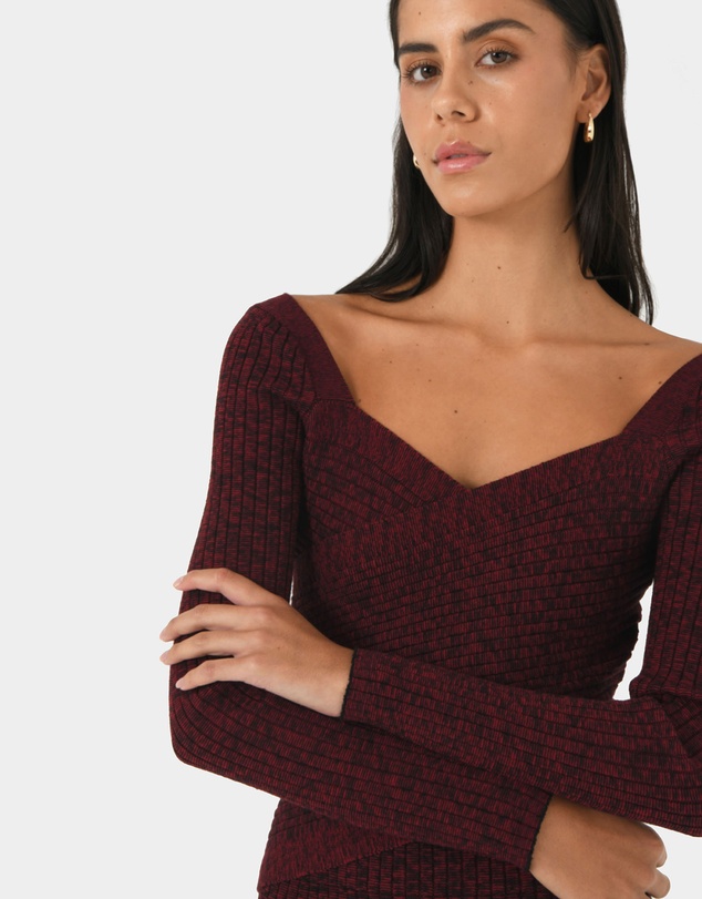Forcast - Cienna Cross Over Knit Top