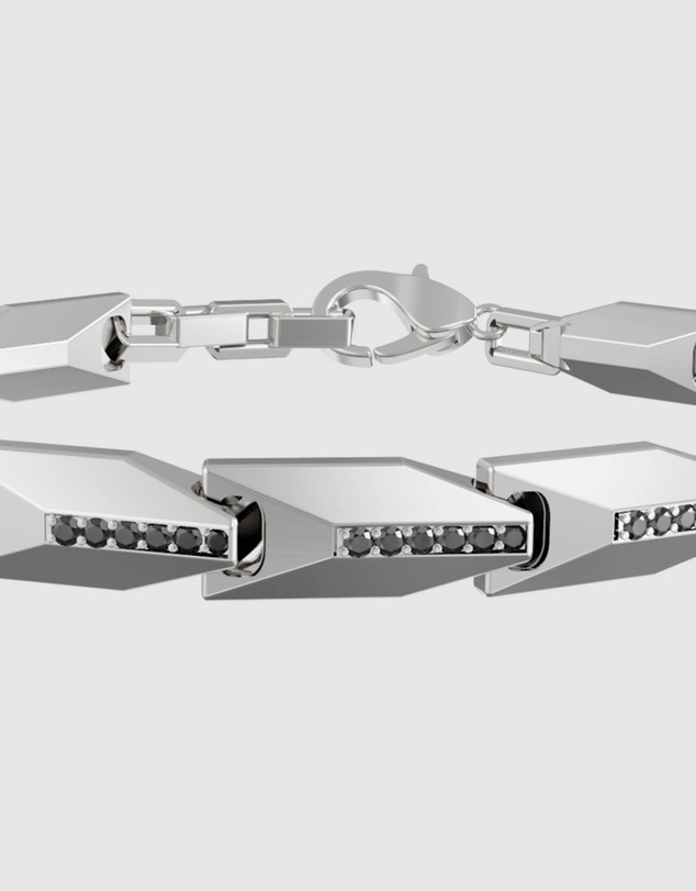 GUESS - Silver-Tone Matte Crystals Bracelet