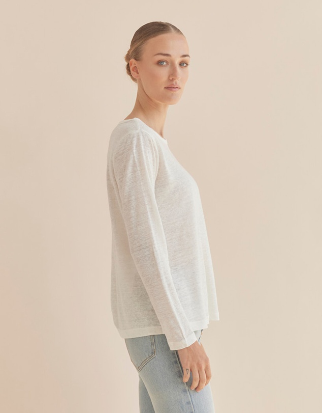 Amelius - Priya Long Sleeve Linen Jersey Top