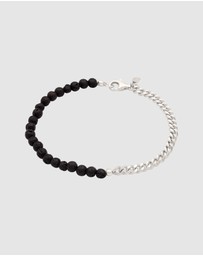 Kuzzoi - ICONIC EXCLUSIVE - Bracelet Male Black Lava 925 Sterling Silver