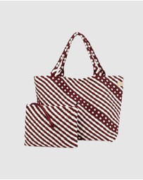 Chuchka - Woven Neoprene Coco Large Tote Maroon
