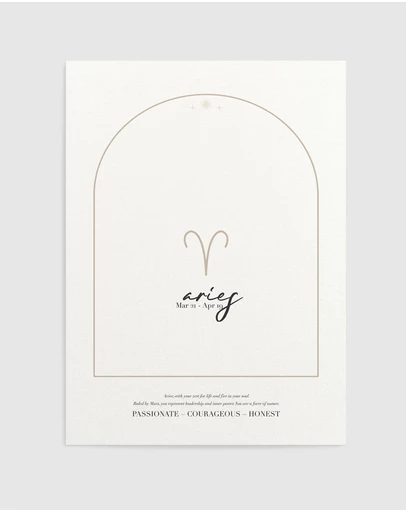 Olive et Oriel - Aries Zodiac Art Print A3