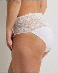 Kayser - 2 Pack Daily Essentials Cotton & Floral Lace Full Brief (465 )
