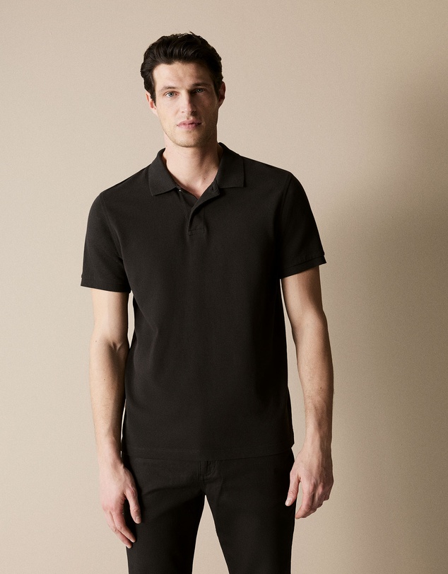 Trenery - Classic Pique Polo in Black
